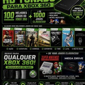 HD TUNADO de XBOX  360, para consoles Bloqueados e Desbloqueado.